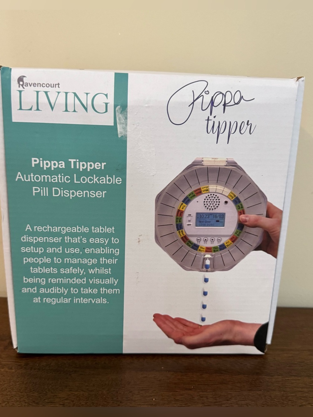 New Ravencourt Living Pippa Tipper Automatic Lockable Pill Dispenser